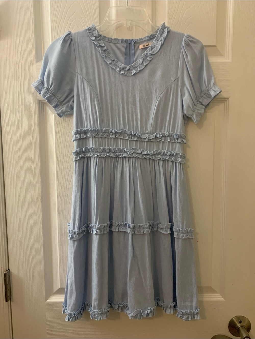 miami Light Blue Ruffle Tiered Dress for Kids